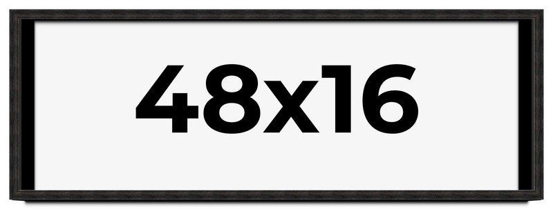 48×16 Shadow Box Black Rustic Barnwood Display Frame | 1.125 Inch Deep | 0.875