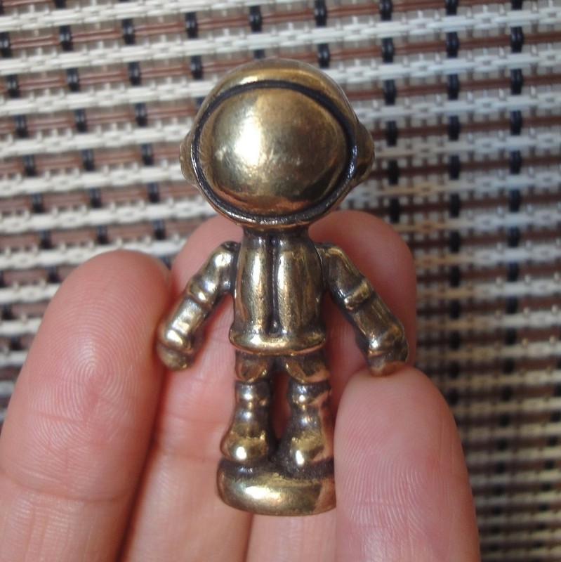 Old Solid Brass Cute Robot Statue Collection Figurine for Home Decor
