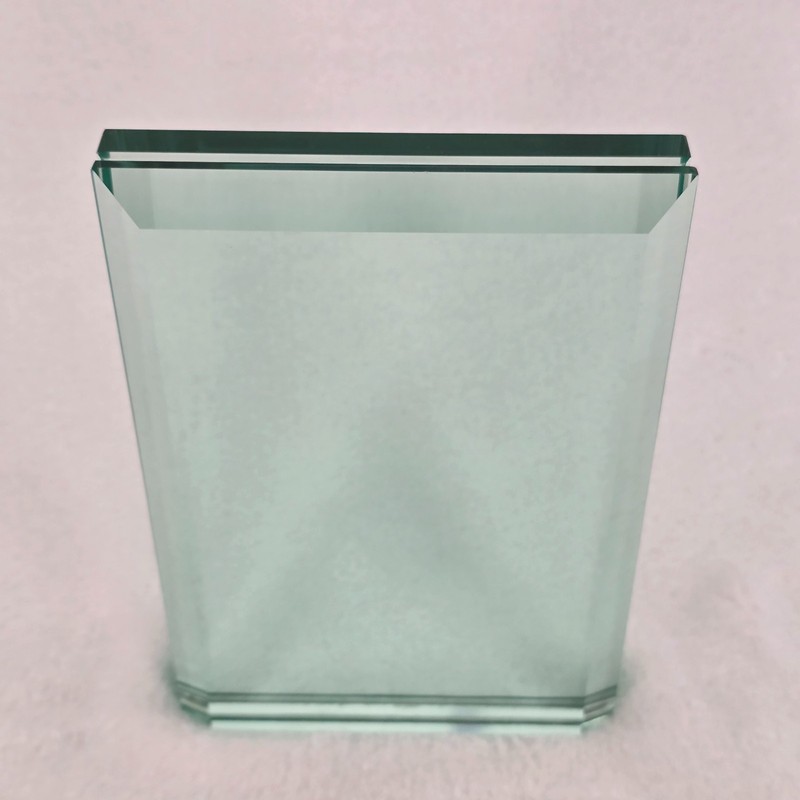 Frameless Modern Glass Photo Frame Holds 5x7 Freestanding Thick Heavy 3 lbs gallery