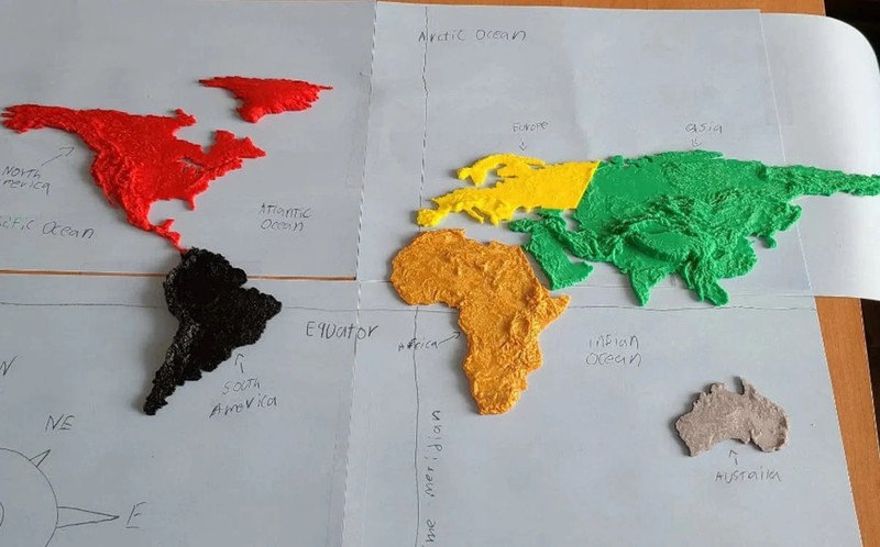 Topographical Map of The World Continents – Any Color!