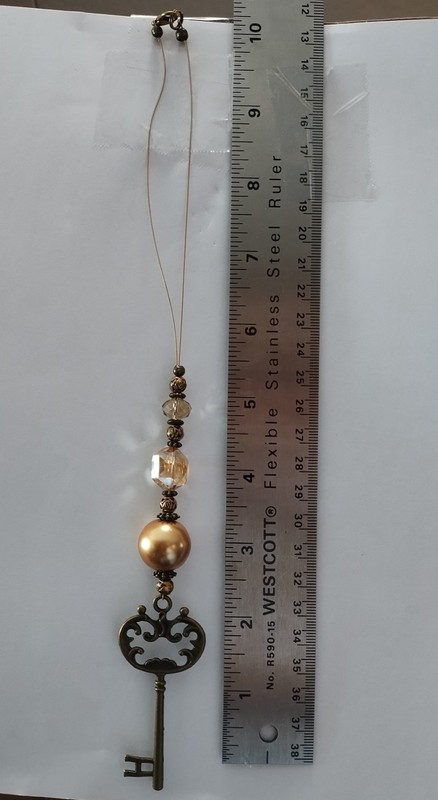 Bronze And Gold Key Ornament or Car Charm - One Of A Kind gallery
