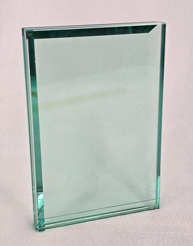 Frameless Modern Glass Photo Frame Holds 5×7 Freestanding Thick Heavy 3 lbs