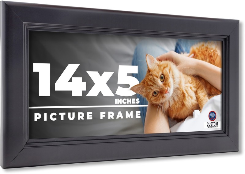 14×5 IN Frame Black Passaggi Solid Wood Picture Frame Width 1.5 Inches | Interio