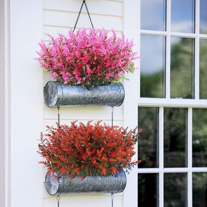 8 Bundles Artificial Flowers Fake Plants Decor Vine Hanging Outdoor Home Garden gallery