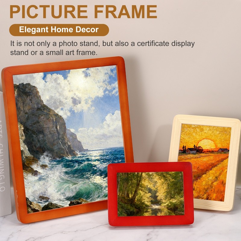 13x9.5" Black Rectangle Wood Photo Frame, Rounded Corner Design gallery