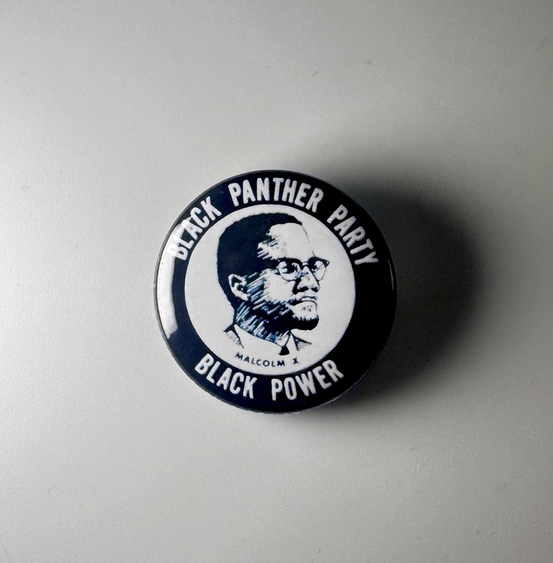 Black Panther Party Malcolm X 1.25″ Button B018B125 Badge Pin