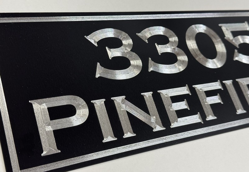 Reflective Engraved Custom House Number Street Address Metal 14×5 House Sign