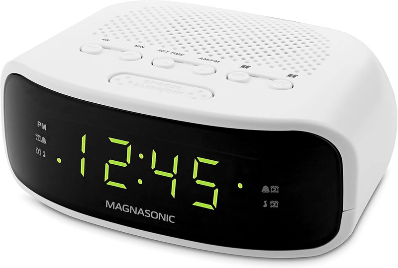 Magnasonic Digital AM/FM Clock Radio with Battery Backup, Dual Alarm, Sleep
