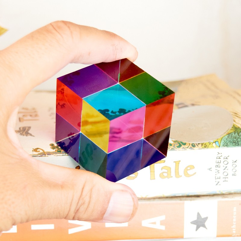 CMY Color Cube, Acrylic Prism, Science Learning Educational Toy, Desktop Decor gallery
