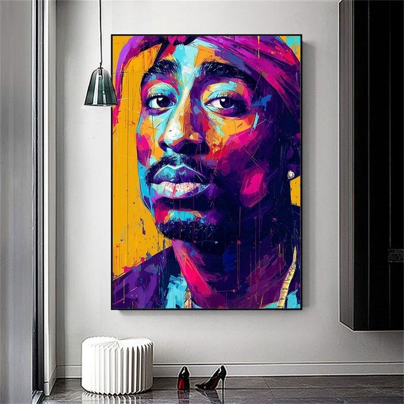 Tupac Shakur 2pac RAP Music Vibrant Art Canvas Print Wall Art Picture Home Decor gallery
