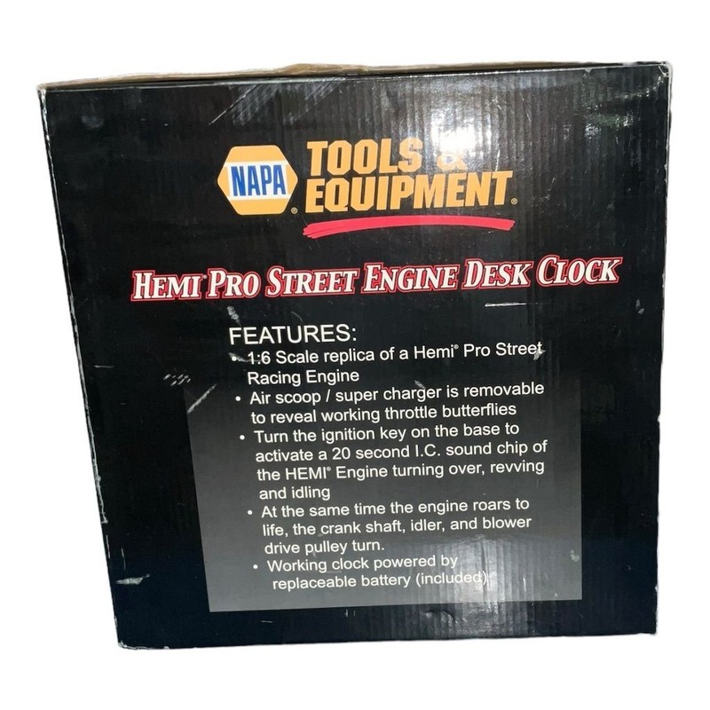 NAPA Tools Hemi Pro Street Engine Desk Clock Multicolor Automotive Analog Quartz gallery