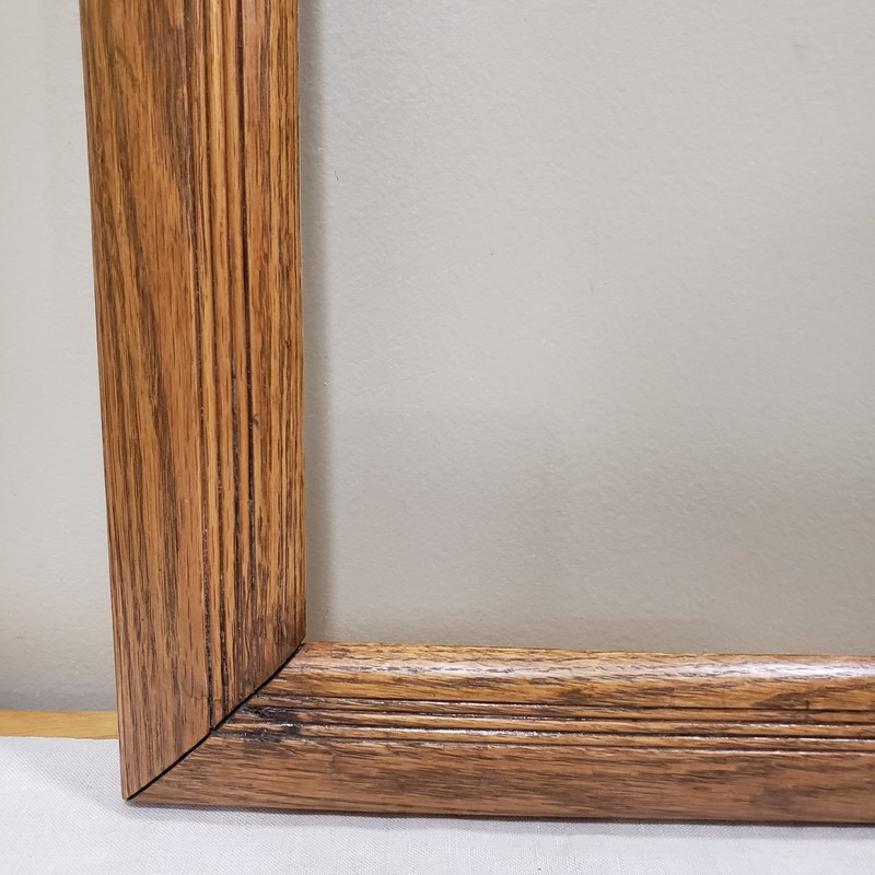Oak Picture Frame 12x16 Reeded Wide Profile Rustic Traditional Wall Decor gallery