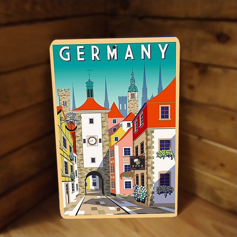 Germany Illustrated Metal Travel Poster Sign gallery