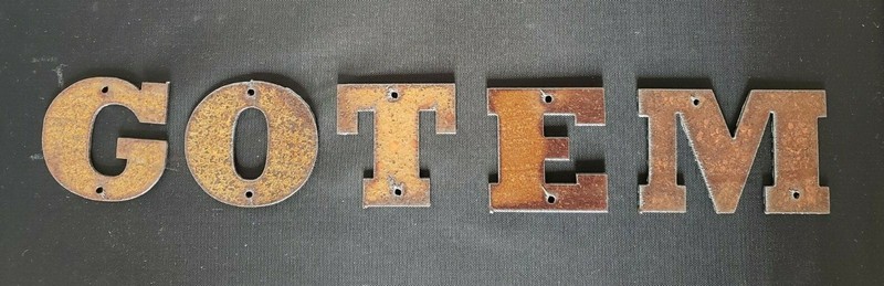2 inch Rusty Letters Numbers Symbols Order what you need GOTEM in stock Gift