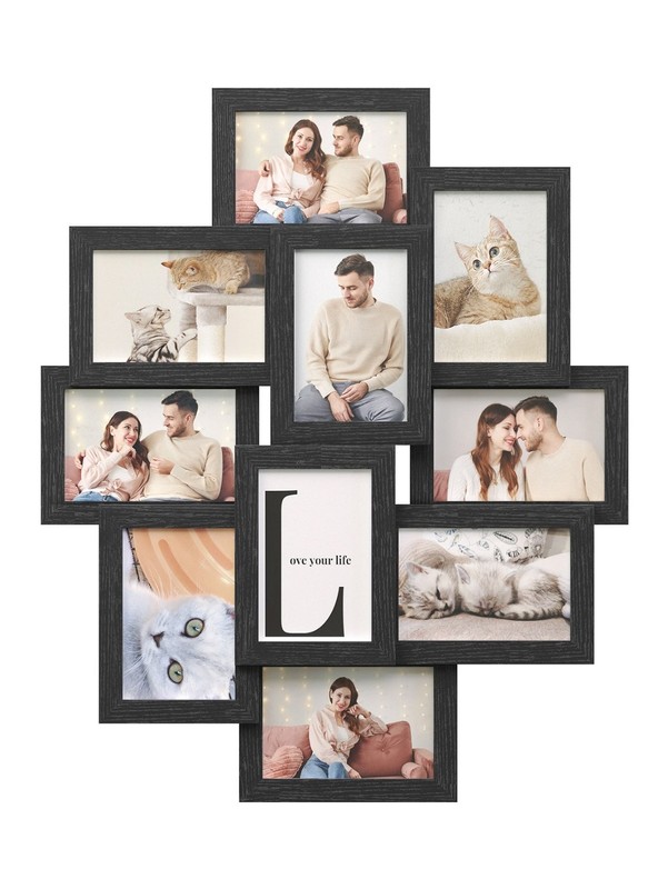 10 Pack 4×6 Black Collage Picture Frames Wall Gallery Photo Frame Set