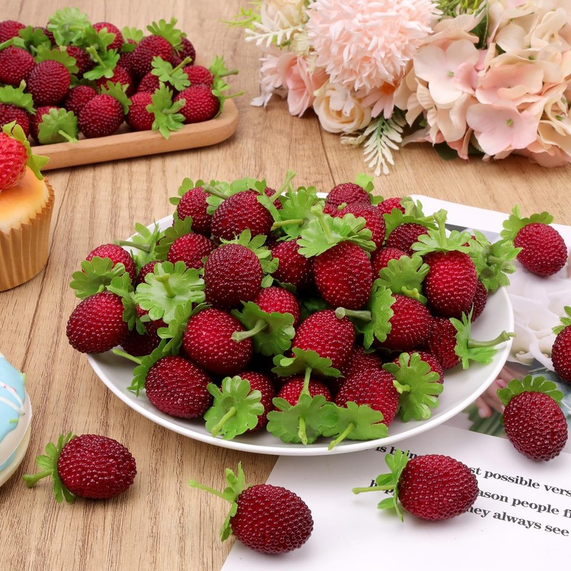 Artificial Raspberry Fake Fruit Decoration Kitchen Cabinet Food Model 30 PCS gallery