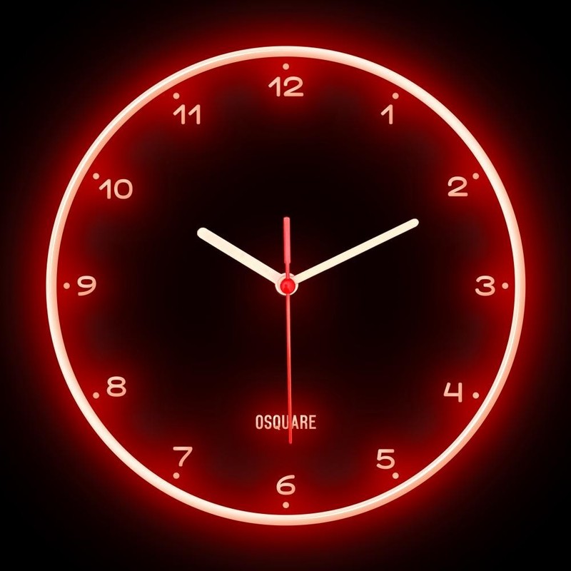 OSQUARE Minimalism North European Modern Interior Design Flexible Neon Clock 10" gallery