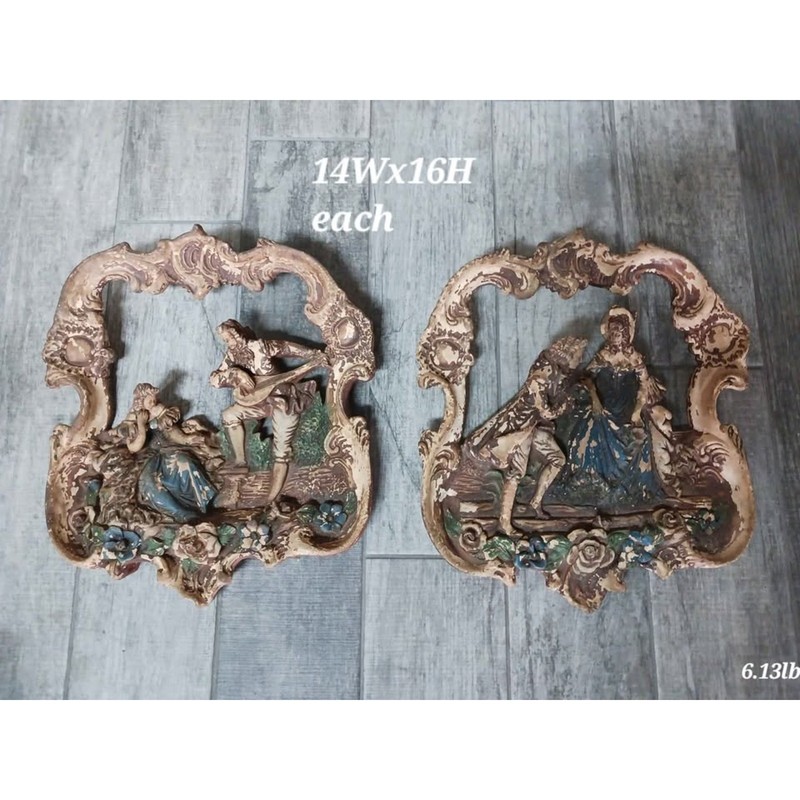 Antique Victorian French country style wall plaques