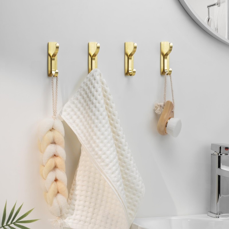 Adhesive Wall Coat Hooks Heavy Duty StickOn Door Hanger, Metal Hook for Hang... gallery