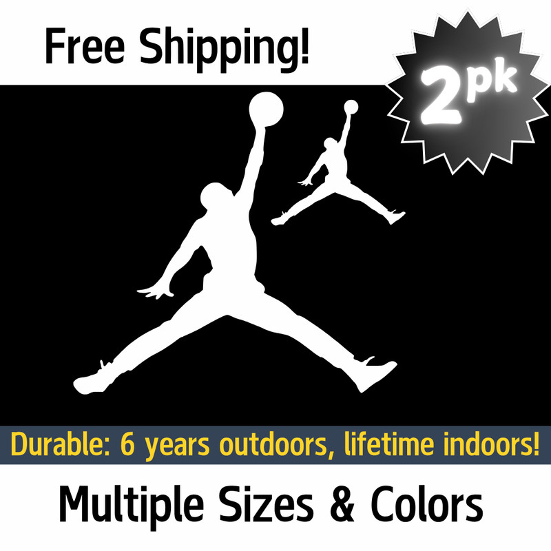 2pk Air Jordan Jumpman Vinyl Decals Stickers Basketball Jordan Nike Multi Colors