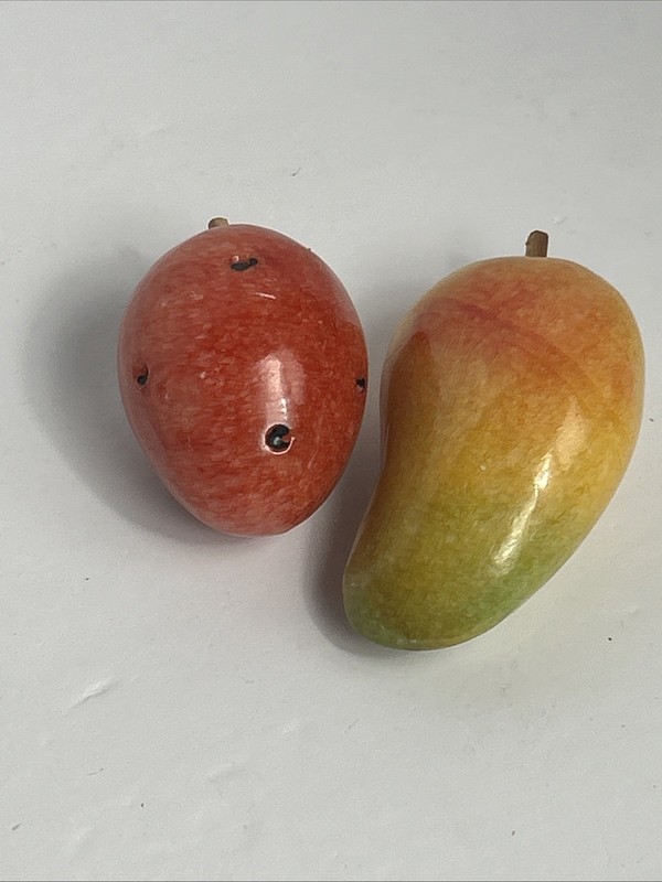 Italian Alabaster Marble Stone Fruit Tropical Mango Strawberry Handcrafted (f6)