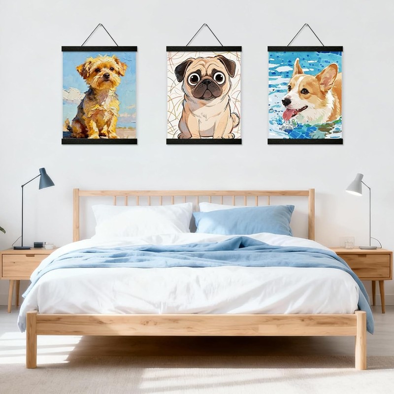 Magnetic Poster Hanger Frame 12 inch Black 12x16 12x18 12x20 12x24 Wood gallery