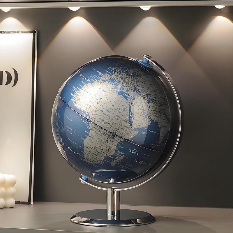 TTKTK World Globe with Stainless steel Stand, 8inch Earth Modern Desktop