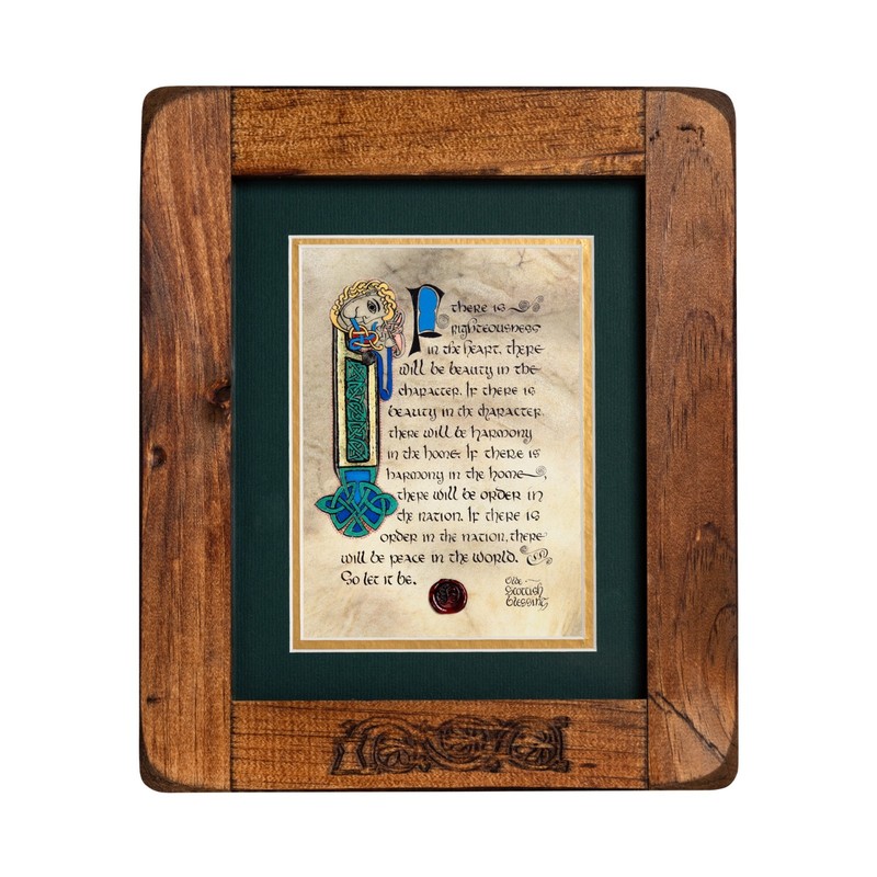 Celtic Card Company Scottish Blessing Print Gilded Frame Medieval 11.25×13.25”