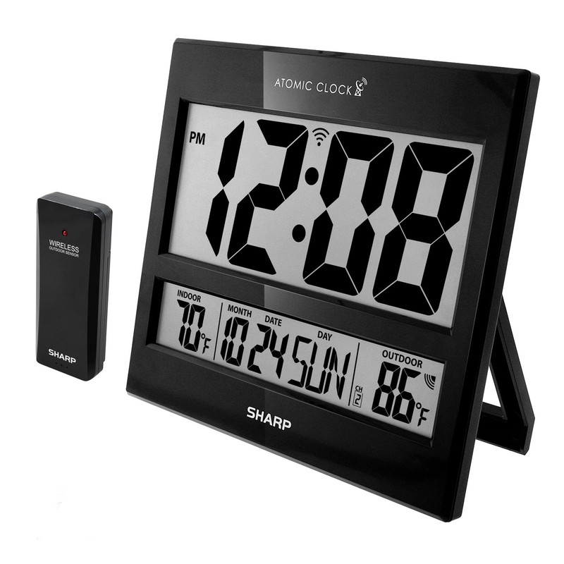 Atomic Clock – Never Needs Setting, Jumbo 3” Easy-Read Display, Indoor & Outd…