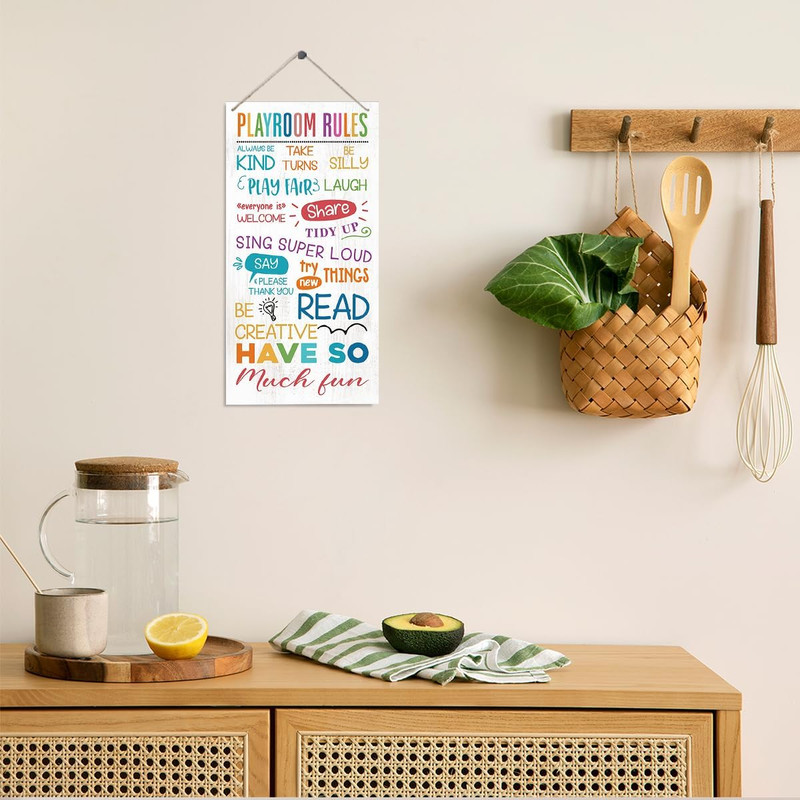 Playroom Rules Sign, Playroom Wall Art, Decorative Wood Hanging Wood Plaque, Kid gallery
