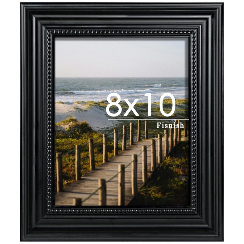 Fisnish 8×10 Picture Frame, Table Top or Wall Mount, Black, 1 Pack