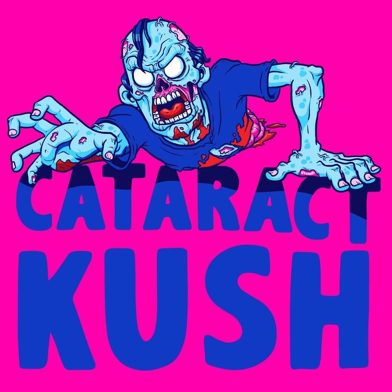 Cataract Kush, PET $6.99 Dispensary Stickers, Strainstickerz, 420