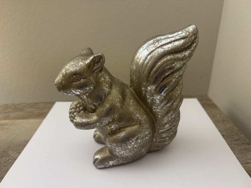 Squirrel Figure Figurine Brushed Gold Silver Fall Animals Woodland