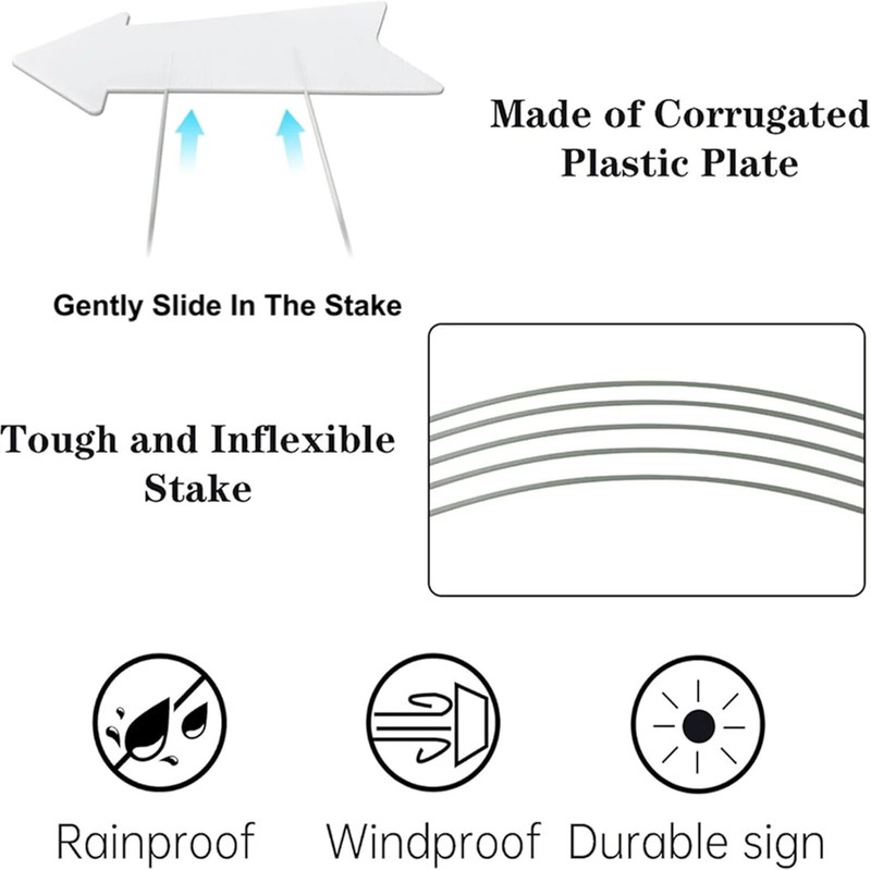 Blank-Arrow-Signs Bulk with Stakes 3 Pack 17 x 6 Inches Wedding Directional Yard gallery