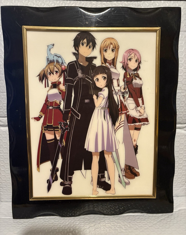 Sword Art Online Framed Print 11x8 in 13.5x11 Frame Damaged FREE Ship gallery