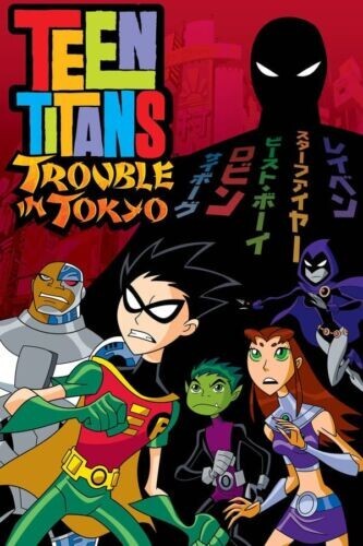 Teen Titans Trouble in Tokyo Anime Poster – Classic Cartoon Art Print