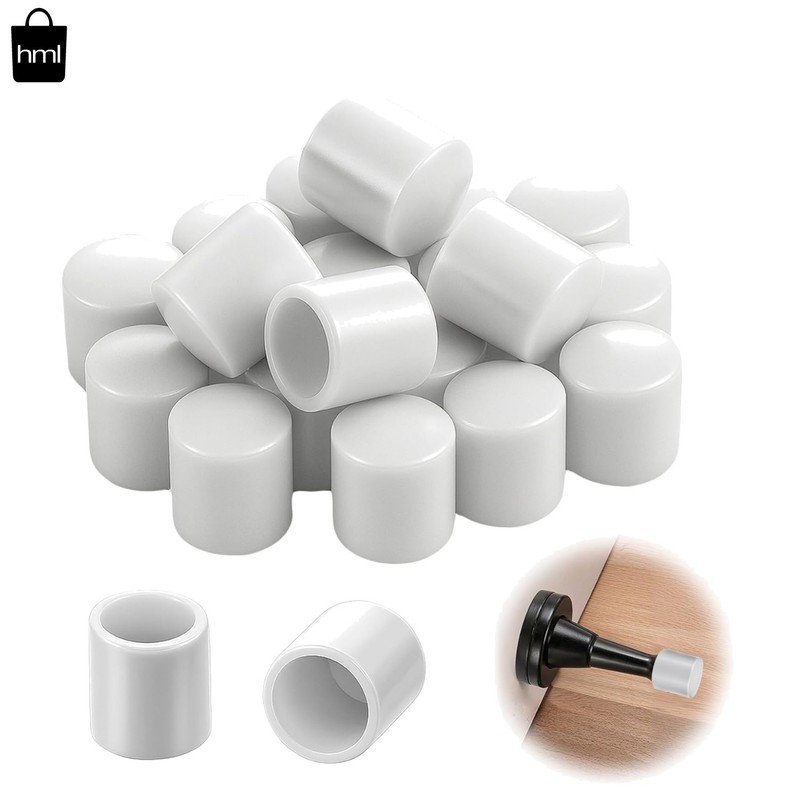 Rubber Door Stop Bumper Tips 0.39 Inch Replacement Caps for Door/Wall Protection
