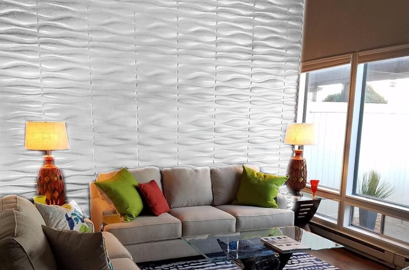 3D Wall Panels Home Decor White PVC Modern Home Reno Art Accent Wall New