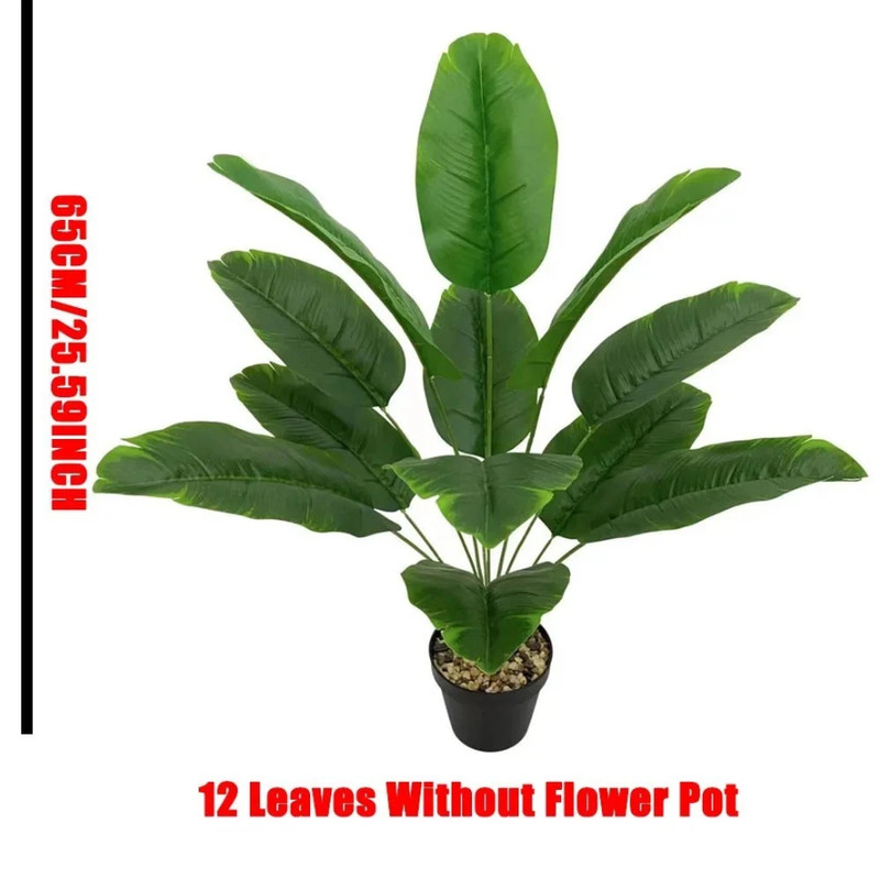 Leaves Artificial Plants Large Tropical Palm Tree Fake Banana Plants Leaves Real