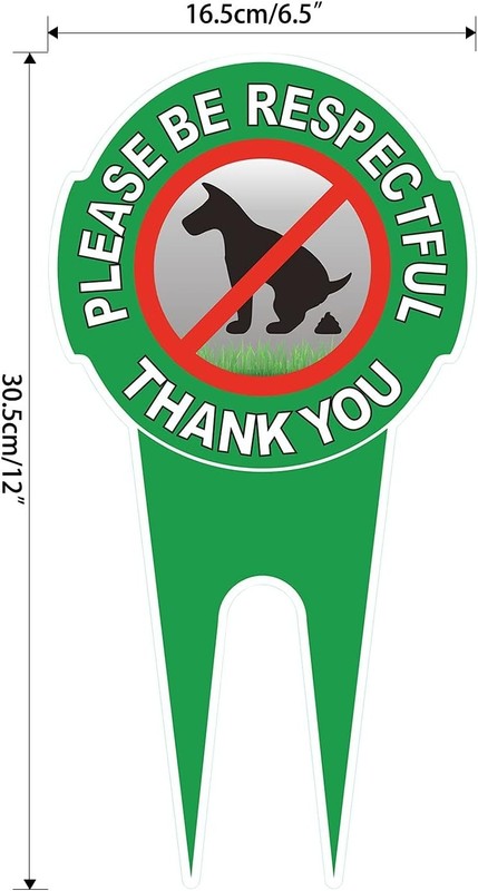 Dog Poop Prevention Sign - 12" x 6" Double Sided, Easy Install for Lawns gallery