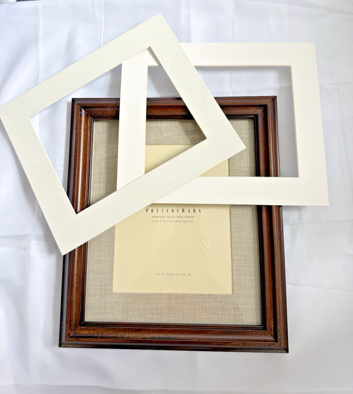 Pottery Barn 14×16 Espresso Wood Picture Frame Multi Mat For 8×10 Photo