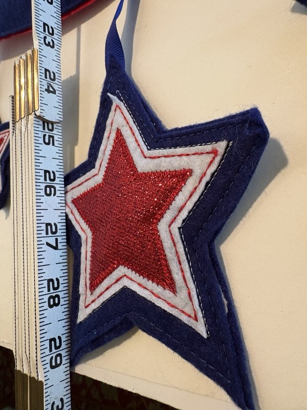 Pier 1 Patriotic Welcome Door Hanger 15" x 30" July 4th Red White Blue Stars gallery