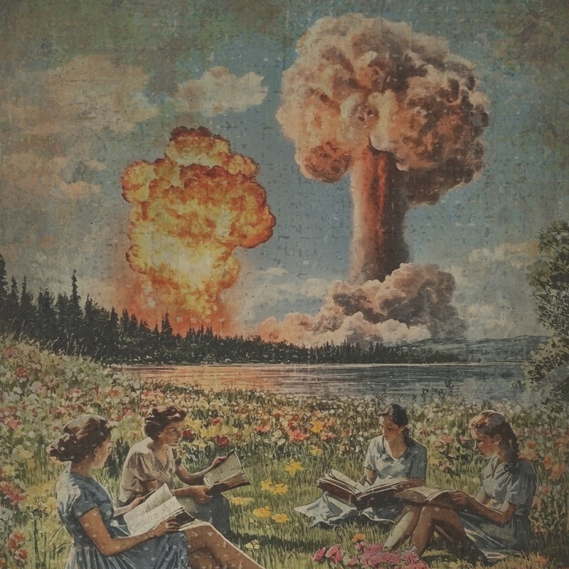 LAST BOOK CLUB Wall Art, Apocalypse Atomic Bomb Poster, Bookworm Flower Print gallery