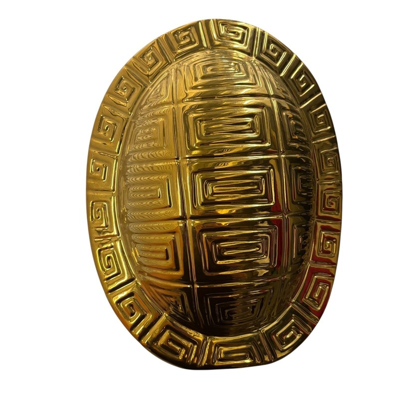 Golden Turtle Vase Unique Geometric Pattern Home Decor Centerpiece