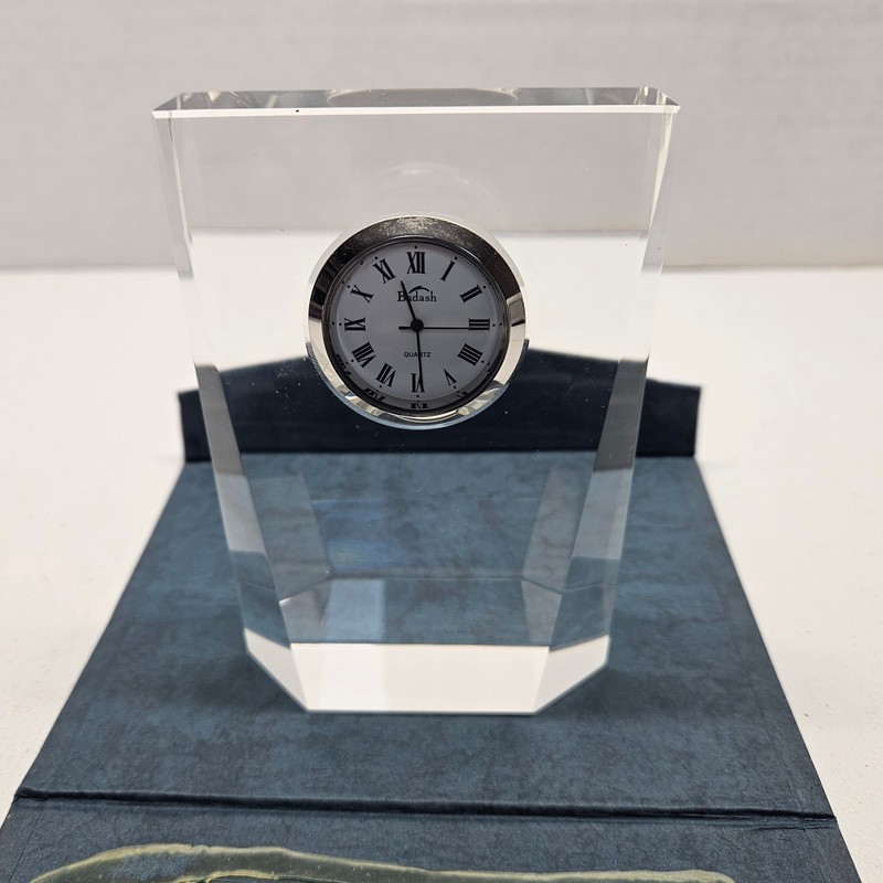 Badash Crystal Clock 4 1/4″ x 3″ New Battery