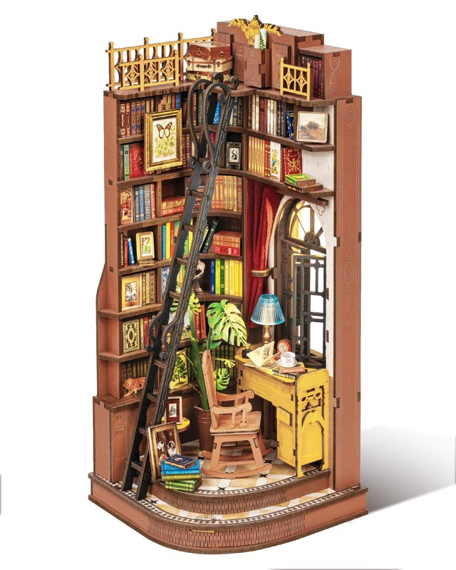 DIY Book Nook Kit Silent Corner Study, 3D Puzzles Creative British Bookend Bo…