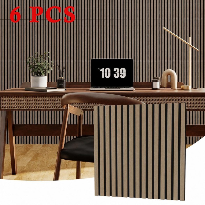 6/8/10 Pcs Wood Acoustic Wall Panels Modern Soundproof Decor Panels 23.6″x23.6”