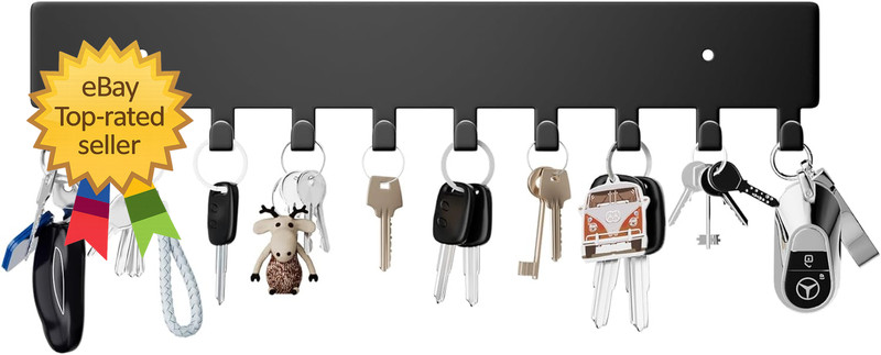Key Holder for Wall Key Hooks with 10 Hooks Wall Mounted Key Holder