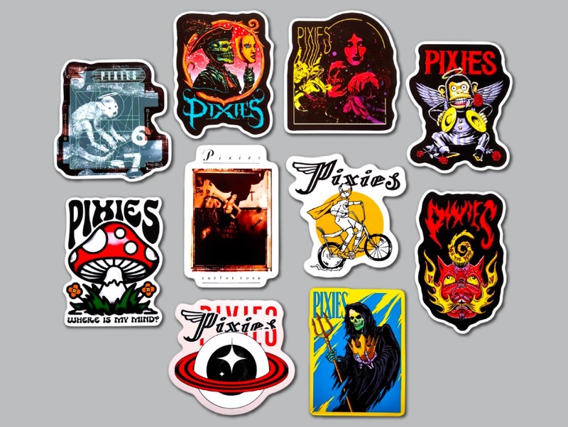 Pixies Sticker Lot (10 Stickers) indie alt rock vinyl art Breeders Sonic Youth
