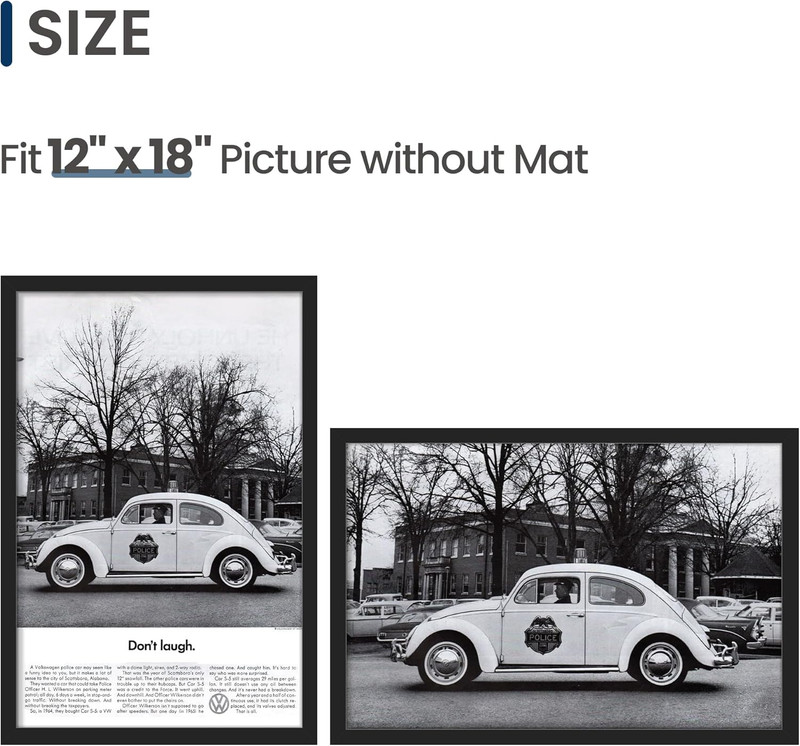 12X18 Picture Frame, Display for 12 X 18 Poster, Wall Gallery Photo Frames, Blac gallery